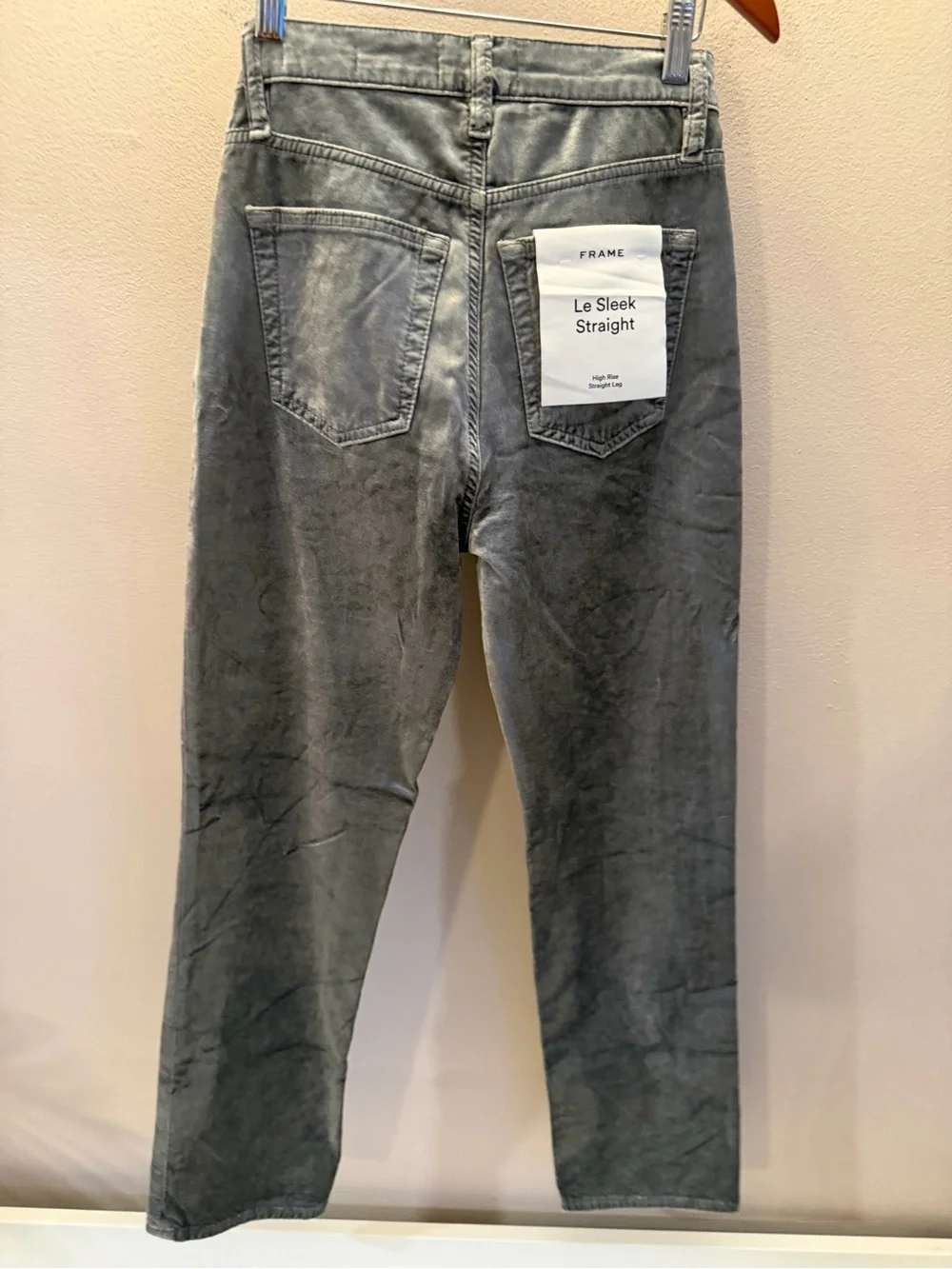 FRAME Le Sleek Straight‎ High Rise Jeans OSTR Grey LSLS411 New 24